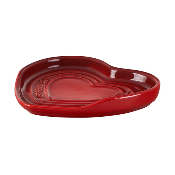 NWT Le Creuset Stoneware 10-Inch Spoon Rest Cerise Red