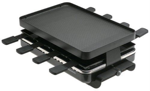 Swissmar Classic Raclette Grill - Black Non-Stick Reversible - 8 Person