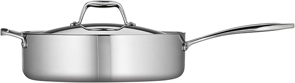 Tramontina Gourmet Stainless Steel Tri-Ply Clad 6-qt Covered Deep Saute ...