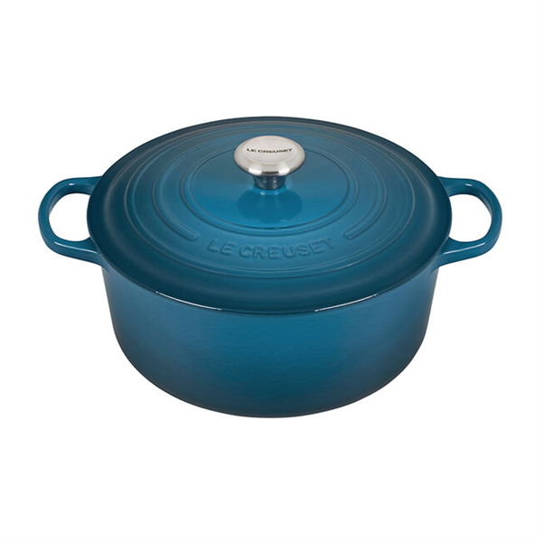 Le Creuset Signature Cast Iron 7.25-Quart Deep Teal Round Dutch Oven