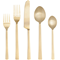 Danica Heirloom 5pc Flat Edge Flatware Set - Matte GoldClick to Change Image