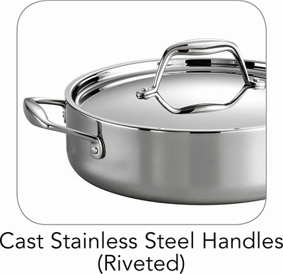 Tramontina Gourmet Stainless Steel Tri-Ply Clad 6-qt Covered Deep Saute ...