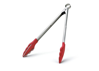 Cuisipro 12" Silicone Tongs with Teeth - Red 