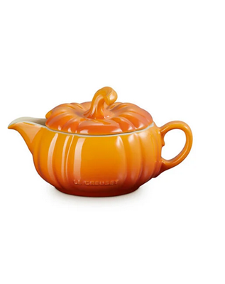 Le Creuset Pumpkin Gravy Boat with Lid - Persimmon