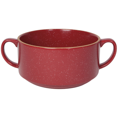 Double Handle Soup Bowl - Carmine