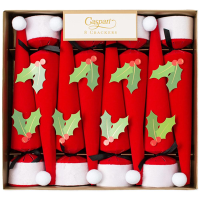 Caspari Santa Hat Cone-Shaped Celebration Christmas Crackers