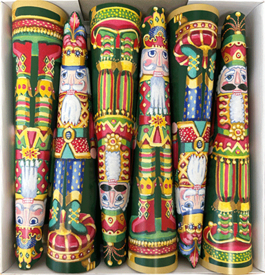 Caspari Nutcracker Christmas Christmas Cone Crackers - Box of 6