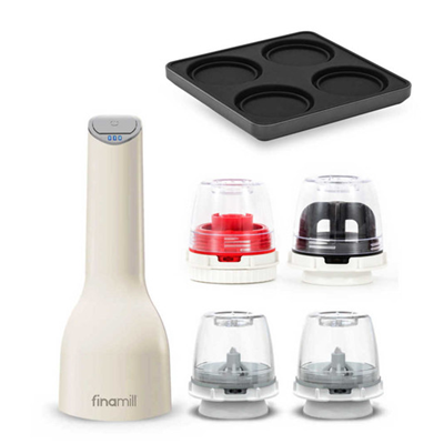 FinaMill Rechargeable Grinder with 2 FinaPod Pro Plus Pods - Soft Cream