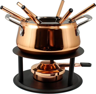 Swissmar Peak Copper Plated Stainless Steel Fondue Set