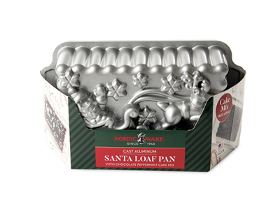 Santa Sleigh Loaf Pan & Chocolate Peppermint Cake Mix