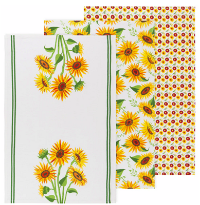 Sunflower Splendor Bakers Floursack Dishtowels Set