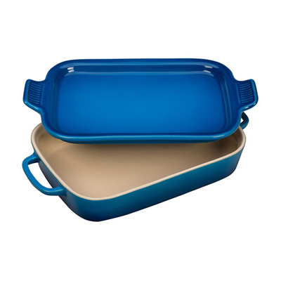 Le Creuset Rectangular Dish with Platter Lid - Marseille Blue