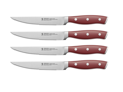 Accent Forged Steak Knife Set - Red Handle