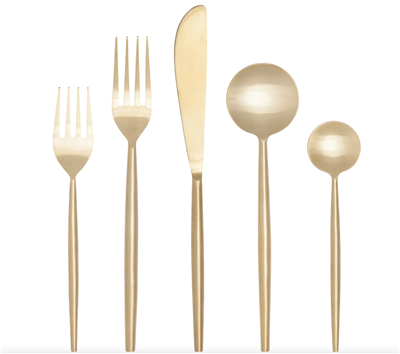 Danica Heirloom 5pc Tapered Flatware Set - Matte Gold