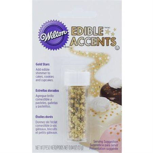 Wilton Edible Accents, Gold Stars - 0.04 oz total