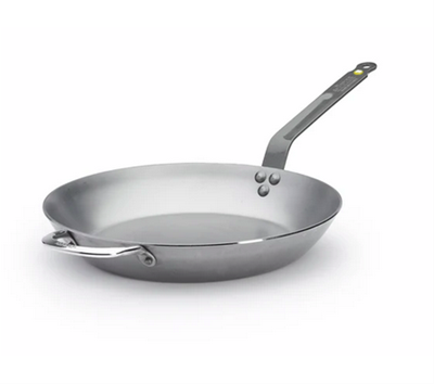 de Buyer Mineral B Carbon 14" Steel Fry Pan with Helper Handle